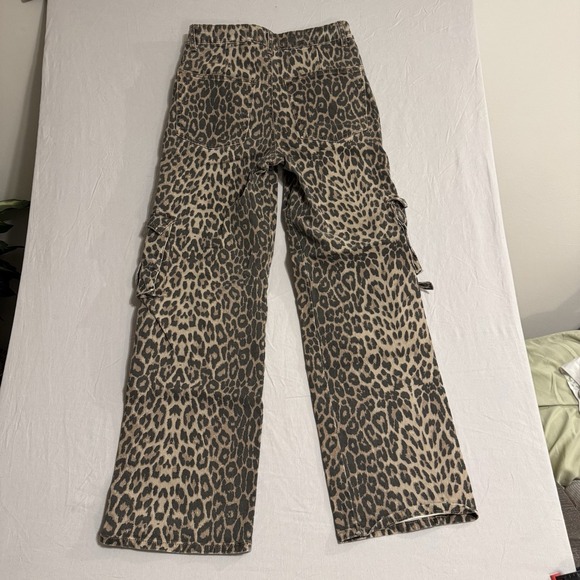 Disclosure Leopard Print Cargo Pants Wide Leg baggy y2k Women's Size 7/28 grunge - Picture 4 of 11